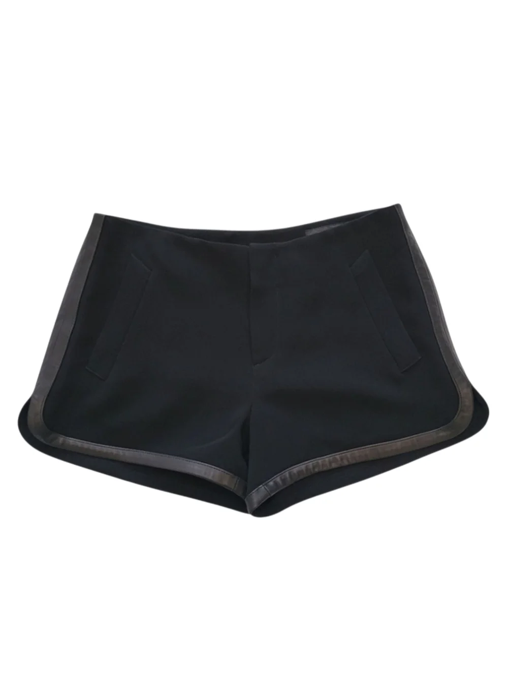 Rag &‎ Bone Platini Leather Trim Black Shorts Size 2